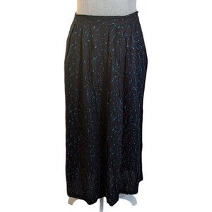 Stephen Douglas Womens Black Splatter Print Midi Skirt 14